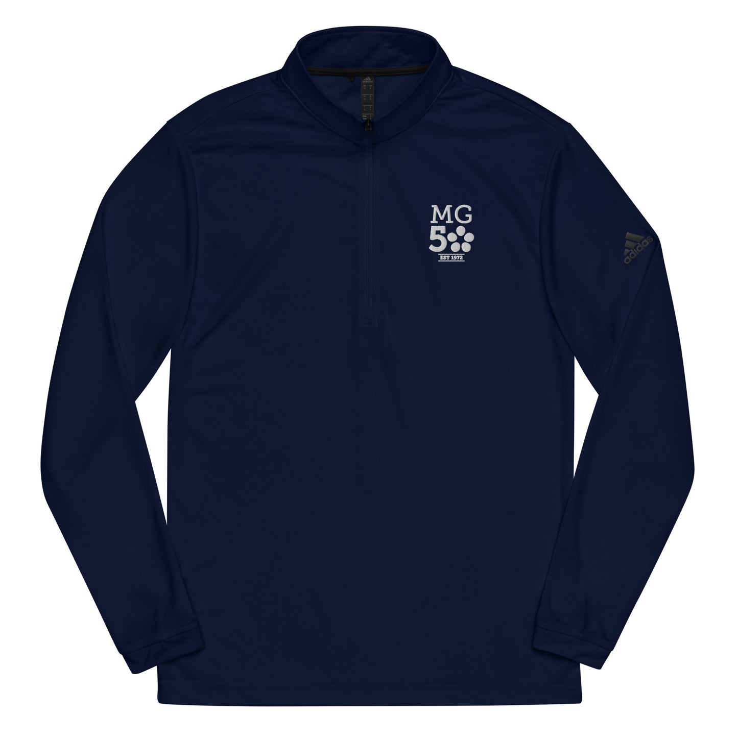 Mission Graduates Quarter Zip Pullover, Favicon Logo Front Chest with Full Logo Print on Reverse